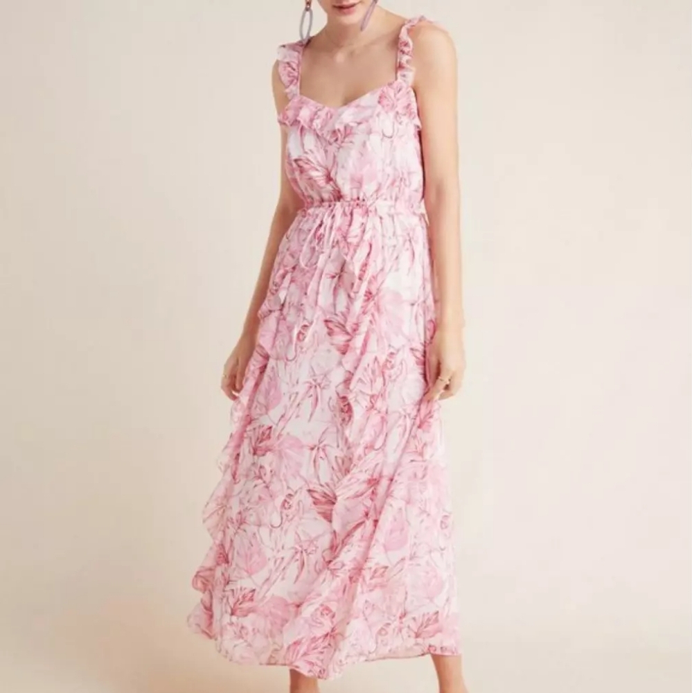 𝅺NWOT Anthropologie Gal Meets Glam Maxi Dress - size 12 - Picture 2 of 14